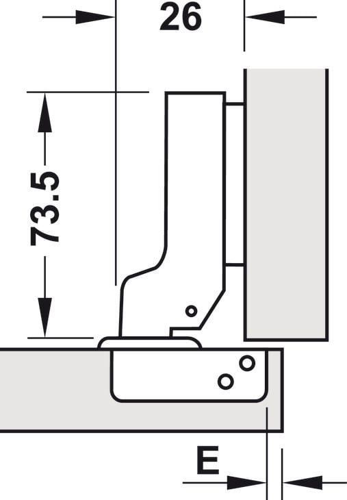 Bản Lề Trùm Nửa Metalla SM DIY 110º Hafele 493.03.022