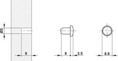 Chặn Cửa Giảm Ồn Lắp Qua Lỗ Khoan Hafele 356.20.460 ảnh 4