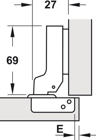 Bản Lề Metalla SM 95° Trùm Nửa Hafele 308.03.004