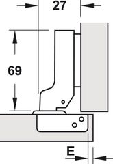 Bản Lề Metalla SM 95° Trùm Nửa Hafele 308.03.004