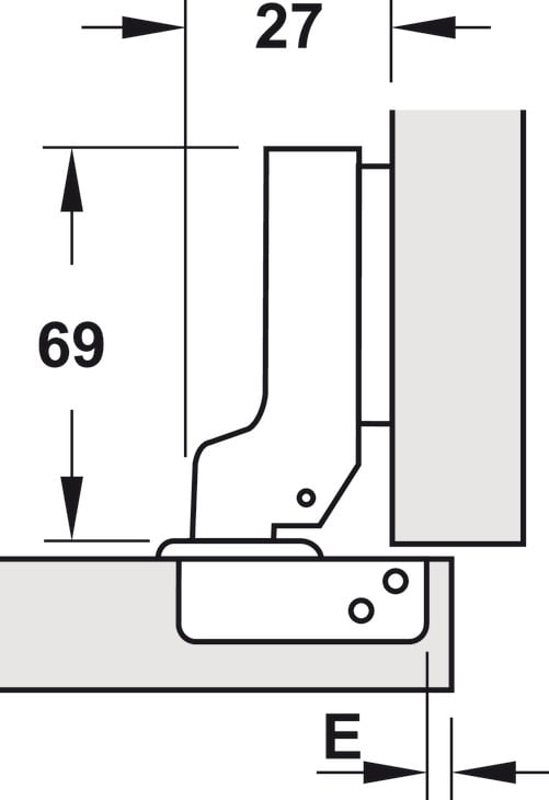 Bản Lề Trùm Nửa Metalla SM 95º Hafele 315.08.851