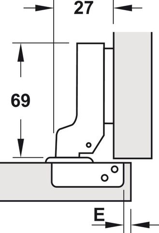 Bản Lề Trùm Nửa Metalla SM 95º Hafele 315.08.851
