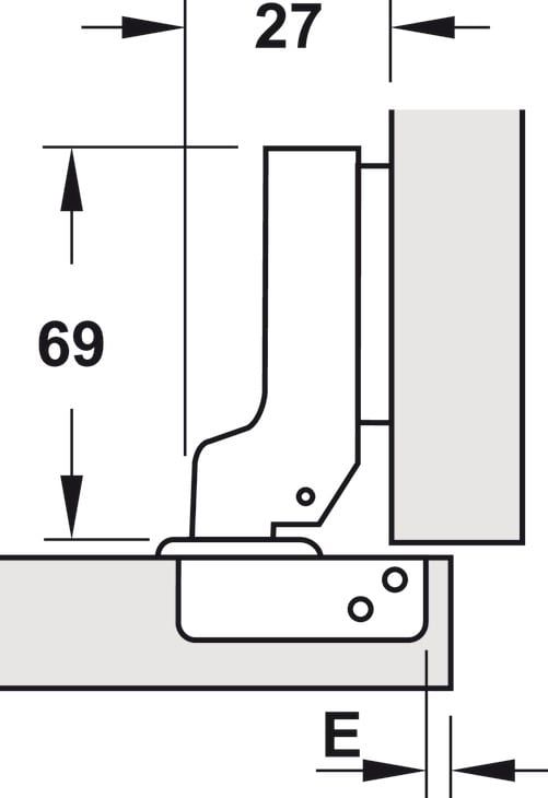 Bản Lề Trùm Nửa Metalla SM 95º Hafele 315.08.851