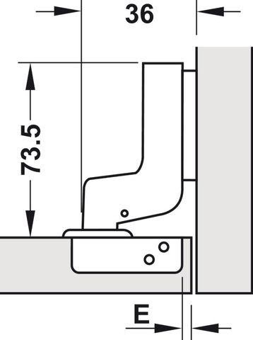 Bản Lề Lọt Lòng Metalla SM DIY 110º Hafele 493.03.023