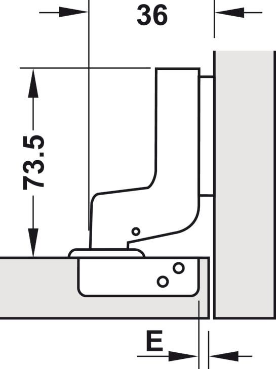 Bản Lề Lọt Lòng Metalla SM DIY 110º Hafele 493.03.023