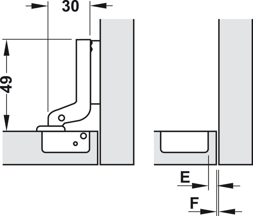 Bản Lề Lọt Lòng Metalla Mini A 110º Hafele 311.01.072