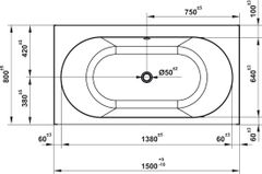 Bồn Tắm Âm Hình Bầu Dục Nagoya 1500 Hafele 588.79.601 ảnh 3