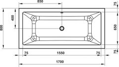 Bồn Tắm Âm Hình Vuông Nagoya 1700 Hafele 588.79.602 ảnh 3
