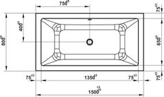Bồn Tắm Âm Hình Vuông Nagoya 1500 Hafele 588.79.603 ảnh 3