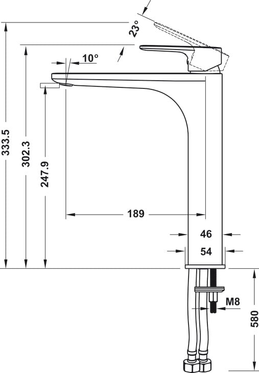 Vòi Trộn Kobe 240 Đen Hafele 589.15.032 - Vòi Kobe 240 đen 589.15.032 cho chậu đặt bàn Vòi Trộn Kobe 240 Đen Hafele 589.15.032 - Vòi Kobe 240 đen 589.15.032 cho chậu đặt bàn