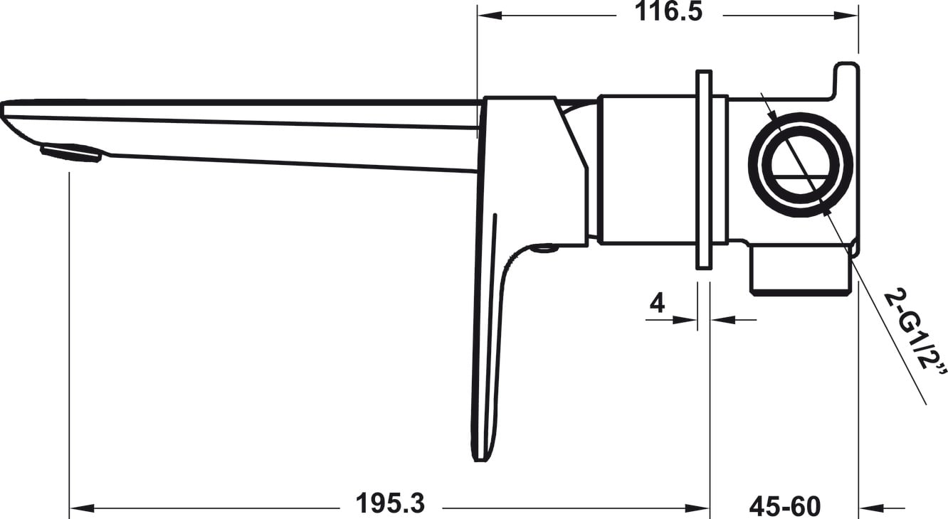 Vòi Trộn Gắn Tường Kobe 250 Hafele 589.15.004 - Thi công vòi lavabo âm tường cần chuẩn bị gì?