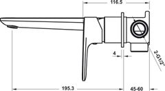 Vòi Trộn Gắn Tường Kobe 250 Hafele 589.15.004 ảnh 3