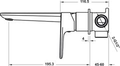 Vòi Trộn Gắn Tường Kobe Hafele 589.15.034 ảnh 3