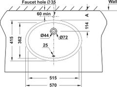 Chậu Sứ Lavabo Âm Bàn Sapporo 570 Hafele 588.79.015 ảnh 2