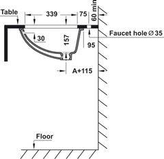 Chậu Sứ Lavabo Âm Bàn Sapporo 570 Hafele 588.79.015 ảnh 5