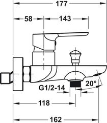 Bộ Trộn Nổi 2 Đường Nước Uni Hafele 495.61.130 ảnh 3