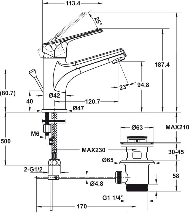 Vòi Trộn Lavabo Vigor 90 Có Bộ Xả Kéo Hafele 589.15.180 - Vòi lavabo Vigor 90 Hafele 589.15.180 dành cho chậu nào?