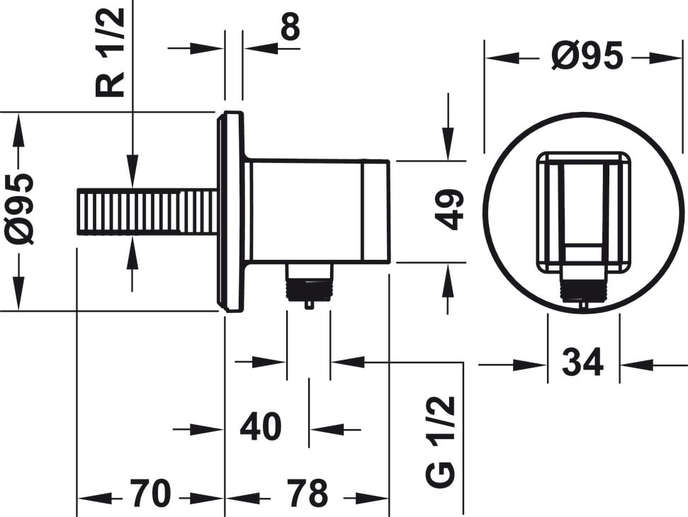 Phụ Kiện Cấp Nước Có Giá Đỡ Sen FixFit S Hansgrohe 589.55.965 – ảnh 2