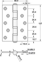 Bản Lề Lá 4 Vòng Bi 80Kg Hafele 489.05.025 ảnh 2