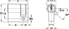 Ruột Khóa 1 Đầu Chìa 41,5mm Hafele 916.00.602 ảnh 2
