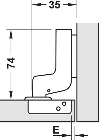 Bản Lề Lọt Lòng Metalla SM 110° Không Bật Hafele 315.06.352