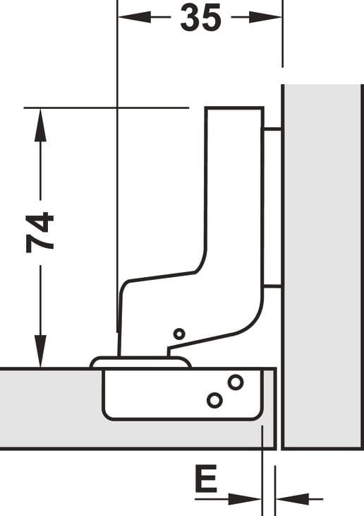 Bản Lề Lọt Lòng Metalla SM 110° Không Bật Hafele 315.06.352