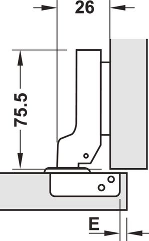 Bản Lề Trùm Nửa Metalla SM 110° Không Bật Hafele 315.06.351