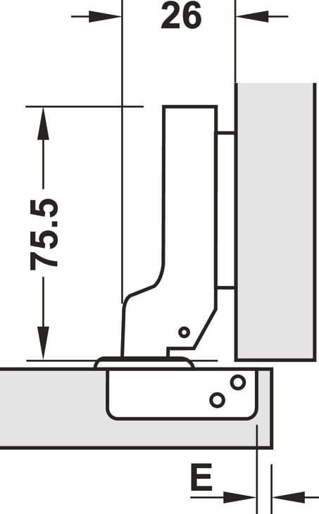 Bản Lề Trùm Nửa Metalla SM 110° Không Bật Hafele 315.06.351