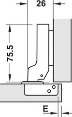 Bản Lề Trùm Nửa Metalla SM 110° Không Bật Hafele 315.06.351