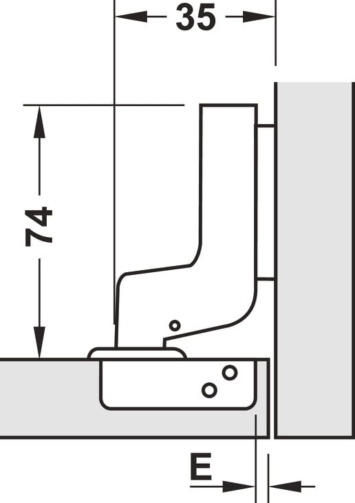 Bản Lề Lọt Lòng Metalla SM 110º DIY Hafele 483.01.722 Bản Lề Lọt Lòng Metalla SM 110º DIY Hafele 483.01.722