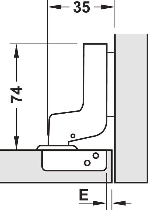 Bản Lề Lọt Lòng Metalla SM 110º DIY Hafele 483.01.722