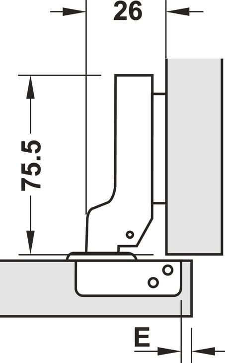 Bản Lề Trùm Nửa Metalla SM 110º DIY Hafele 483.01.721
