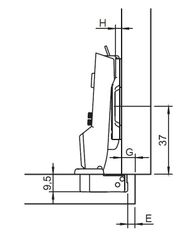 Bản Lề Trùm Nửa Metalla SM 95º Mini Hafele 311.04.441 ảnh 5
