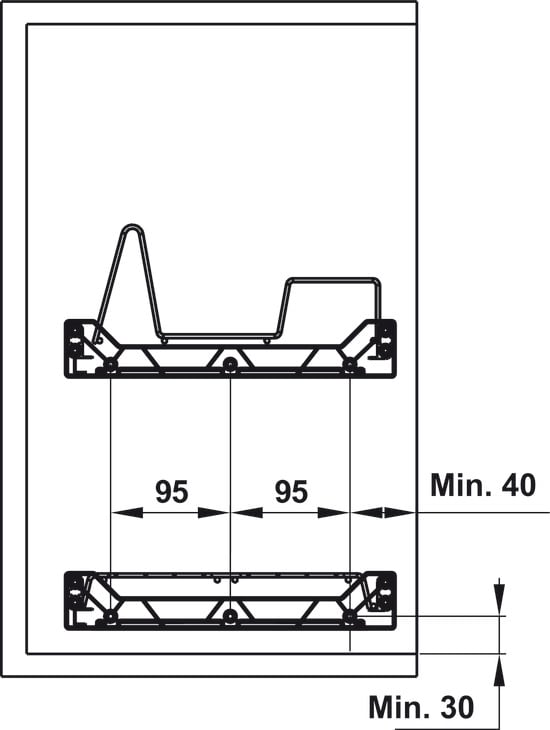 Giá Đựng Chén Bát Presto 600mm Hafele 544.40.003 - Chọn giá đựng chén bát Presto 600mm Häfele 544.40.003 theo kích thước khoang tủ