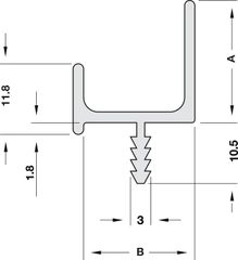 Tay Nắm Dạng Thanh Nhôm 3000mm Hafele 126.27.906 ảnh 2