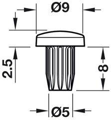 Chặn Cửa Giảm Ồn Lắp Qua Lỗ Khoan Hafele 356.20.460 ảnh 3