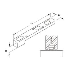 Phụ Kiện Cho Bản Lề Sàn Hafele 932.79.090 ảnh 2