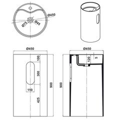 Chậu Lavabo Đặt Sàn HVN3009 Hafele 588.87.401 ảnh 2