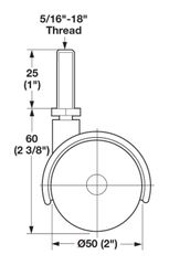 Caster NO BRK 5/16-18 PL BLK 50mm Hafele 660.04.353 ảnh 2