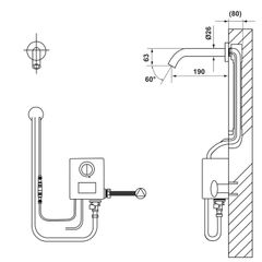 Vòi Nước Gắn Tường Cảm Biến L190 Hafele 589.64.002 ảnh 2