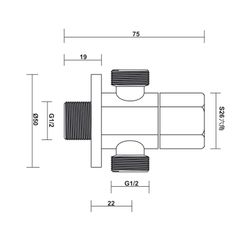Van góc màu đen 2 đường nước ra G1/2 Hafele 589.25.872 ảnh 2
