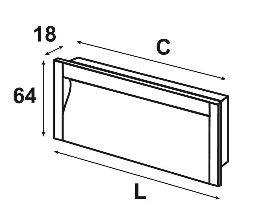 Tay Nắm Tủ Âm 311mm Hafele 152.11.935 - Tay nắm âm Hafele 152.11.935 – dải cầm rộng cho cánh lùa cao