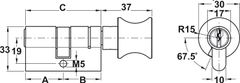 Ruột Khóa 1 Đầu Vặn 1 Đầu Chìa 71mm Hafele 916.63.325 ảnh 2