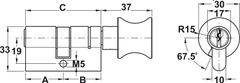 Ruột Khóa 1 Đầu Vặn 1 Đầu Chìa 61mm Hafele 916.63.321 ảnh 2