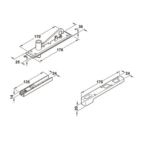 Bản Lề Sàn DCL41 EN4 150Kg Hafele 932.84.046