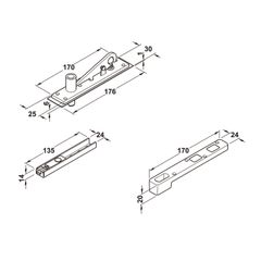 Bản Lề Sàn DCL41 EN4 150Kg Hafele 932.84.046