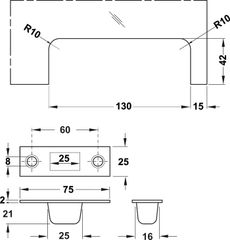 Khóa Kẹp Chân Kính Inox Bóng Hafele 981.00.660 ảnh 2