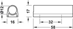 Đế cảm biến 58x15x15 nhựa màu đen Hafele 833.89.332 ảnh 2