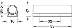 Đế lắp cảm biến nhựa 58x15x15 Hafele 833.89.331 ảnh 3