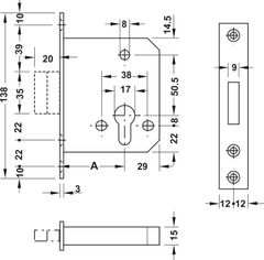 Thân Khóa Chốt Chết Hafele 911.22.881 ảnh 2